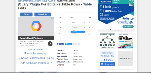 html5 tabledit